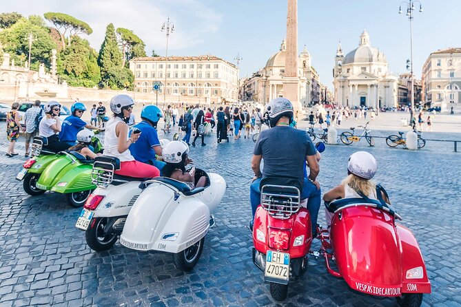 Highlights of Rome Vespa Sidecar Tour in the Afternoon With Gourmet Gelato Stop - Common questions