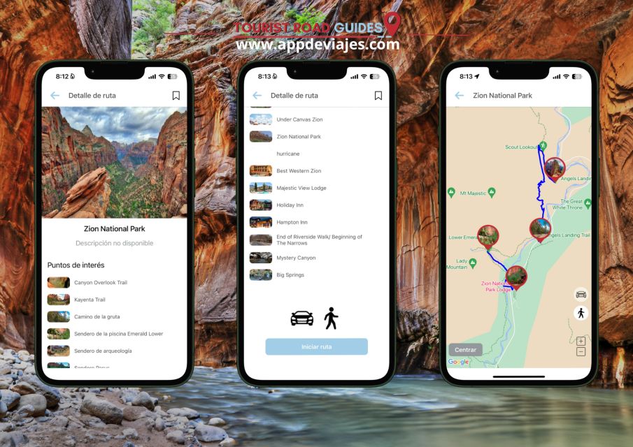 App Self-Guided Road Routes Zion National Park - Activity Details
