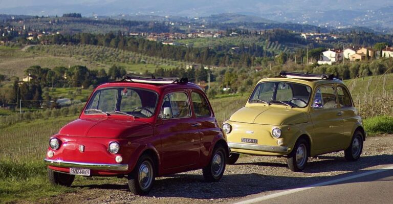 Autonomous Driving in a Vintage Fiat 500 in Florence, Chianti, Tuscany
