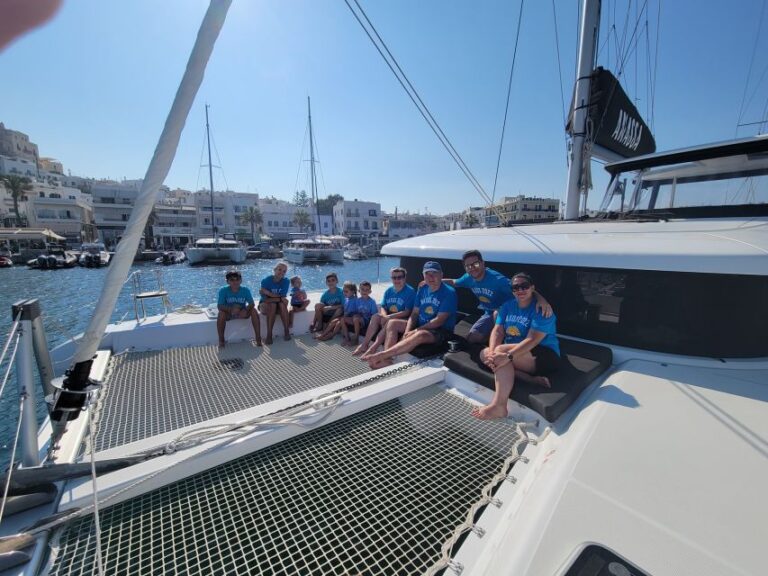 Naxos: Catamaran Cruise With Swim Stops, Food, and Drinks