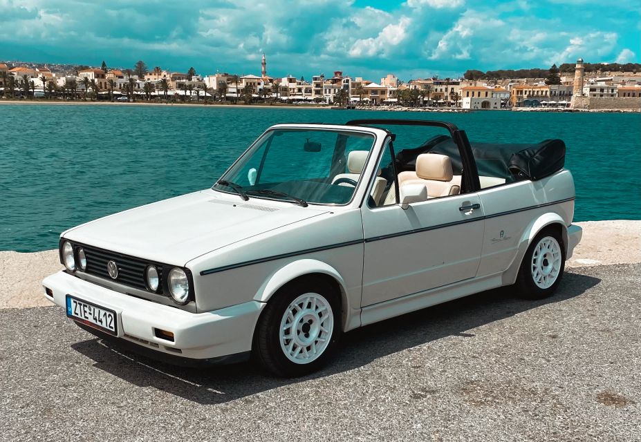 Rethymno: Ride With a Golf Gabriolet 1984 - Experience the Ultimate Luxury Driving
