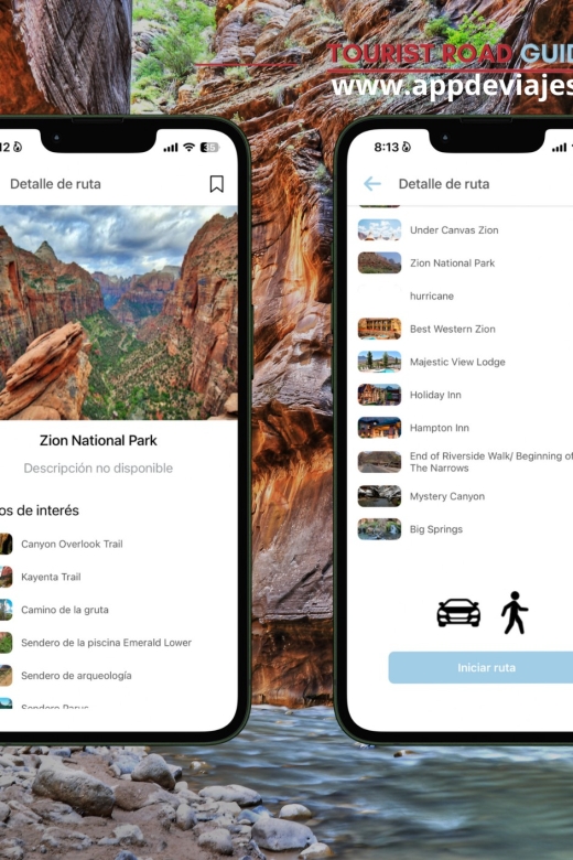 App Self-Guided Road Routes Zion National Park - Activity Provider Information