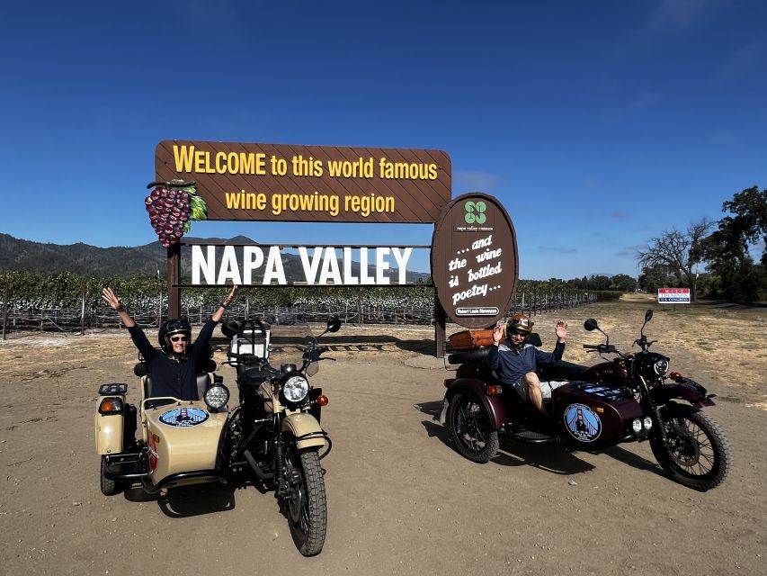 Napa Valley: Napa Valley Guided Sidecar Tour With 3 Wineries - Winery Visits