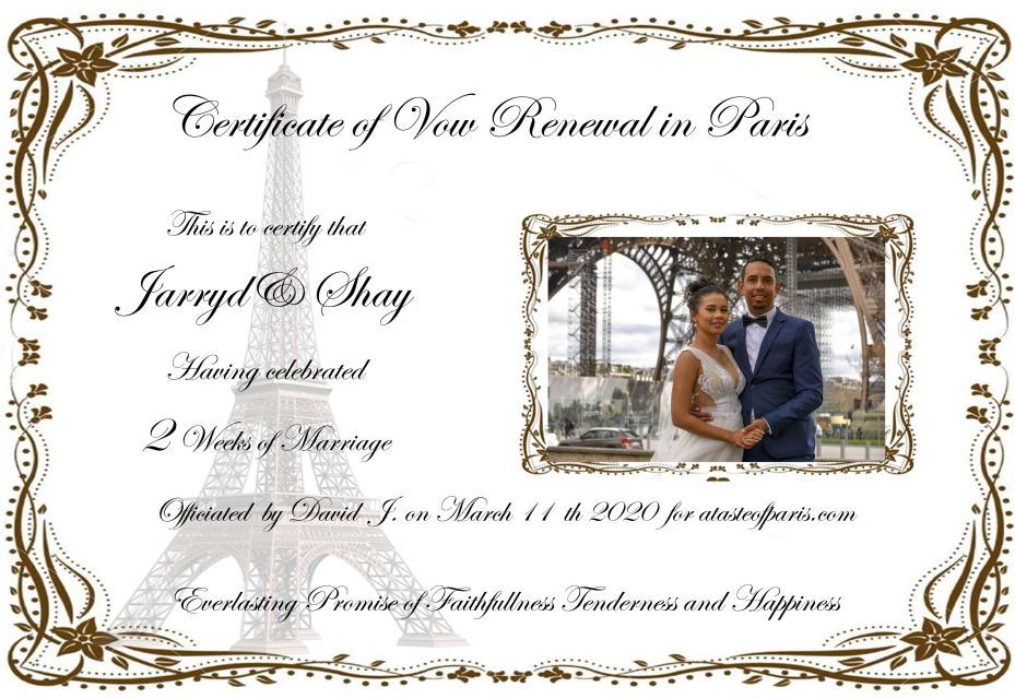 Paris: Wedding Vows Renewal Personal Photo or Video Shoot - Experience Highlights