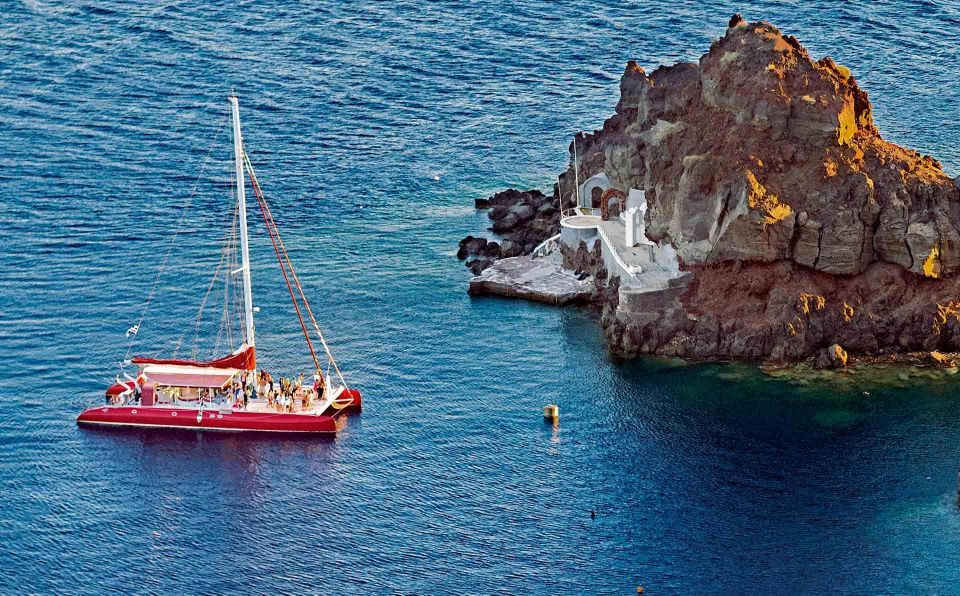 Santorini: Cruise Catamaran With BBQ & Drinks Day of Sunset - Inclusions