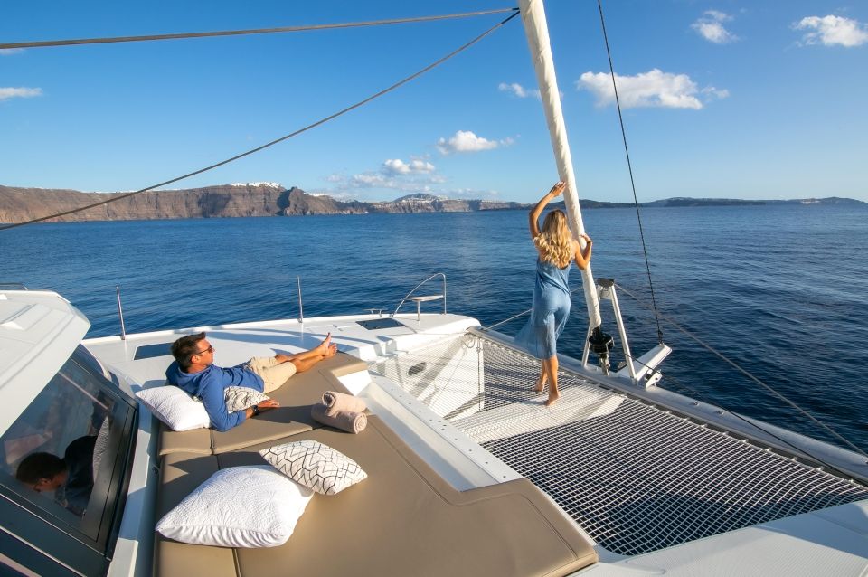 Santorini:Private Catamaran Tour With BBQ & Unlimited Drinks - Itinerary