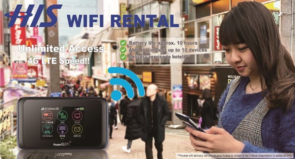 Japan: Unlimited Pocket Wi-Fi Router Rental - Hotel Delivery - Booking & Logistics