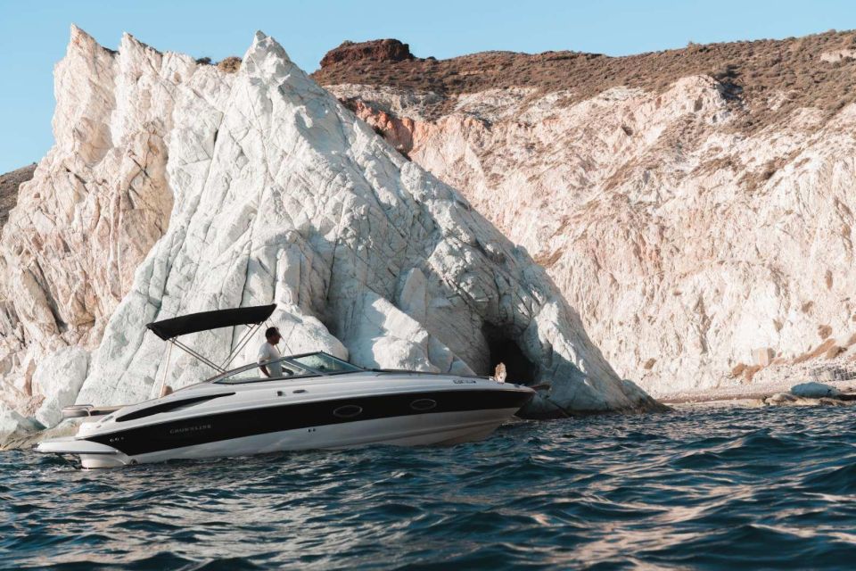 Santorini: Luxury Private Speedboat With Food and Drinks - Common questions