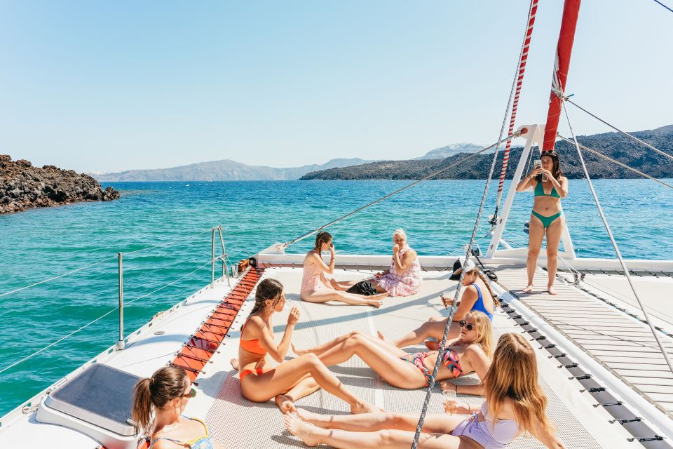 Santorini: Catamaran Tour With BBQ Dinner, Drinks, and Music - Common questions
