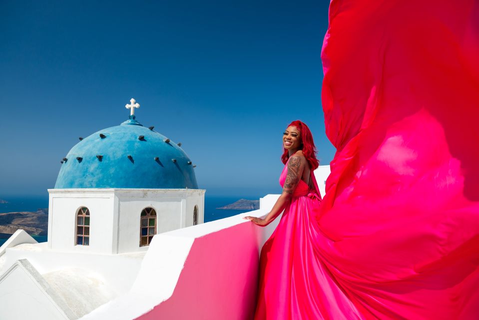 Santorini: Proffessional Flying Dress Photoshoot - Key Points
