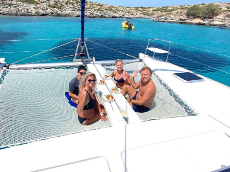 Chania: Private Day Catamaran Cruise With Swimming and Meal