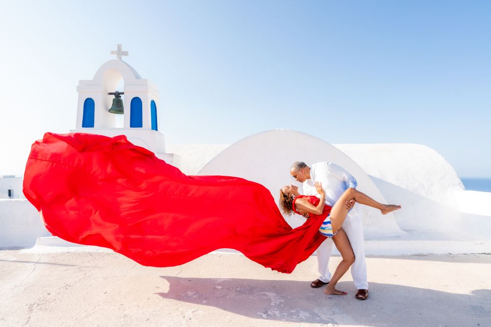Flying Dress Santorini Photoshoot - Pricing and Duration