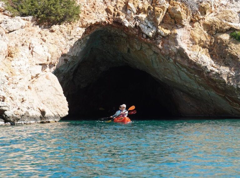 Naxos: Rina Cave Sea Kayak Tour With Snorkeling & Picnic