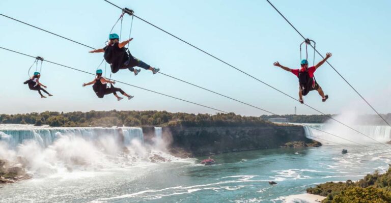 Niagara Falls, Canada: Night Illumination Zip Line to Falls