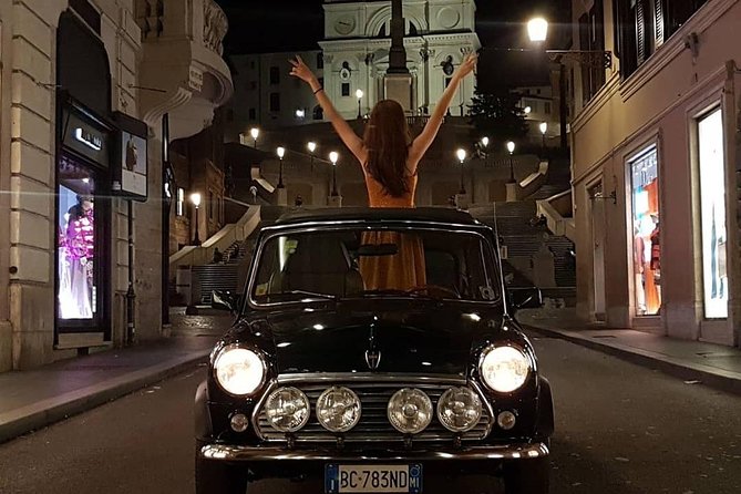 Rome Ancient Tour by Night in Mini Vintage Cabriolet With Drink - Tour Overview