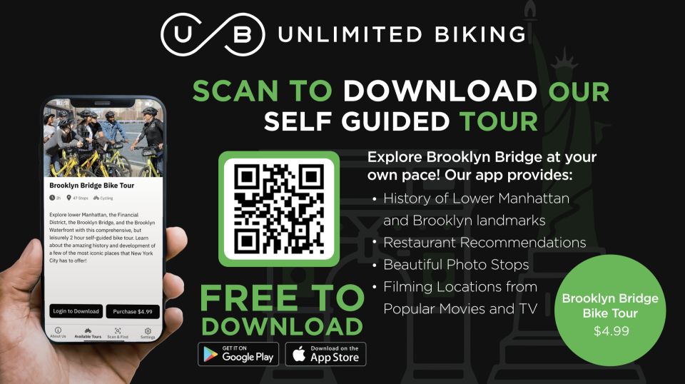 Brooklyn Bridge Self-guided Bike Tour App - Audio + Written - Common questions