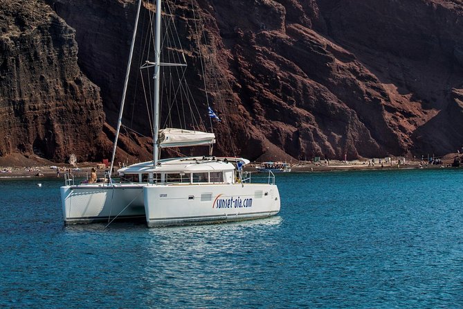 Private Morning Tour Lagoon 400-380 Sailing in Santorini ,Lunch, Drink, Transfer - Lunch and Refreshments