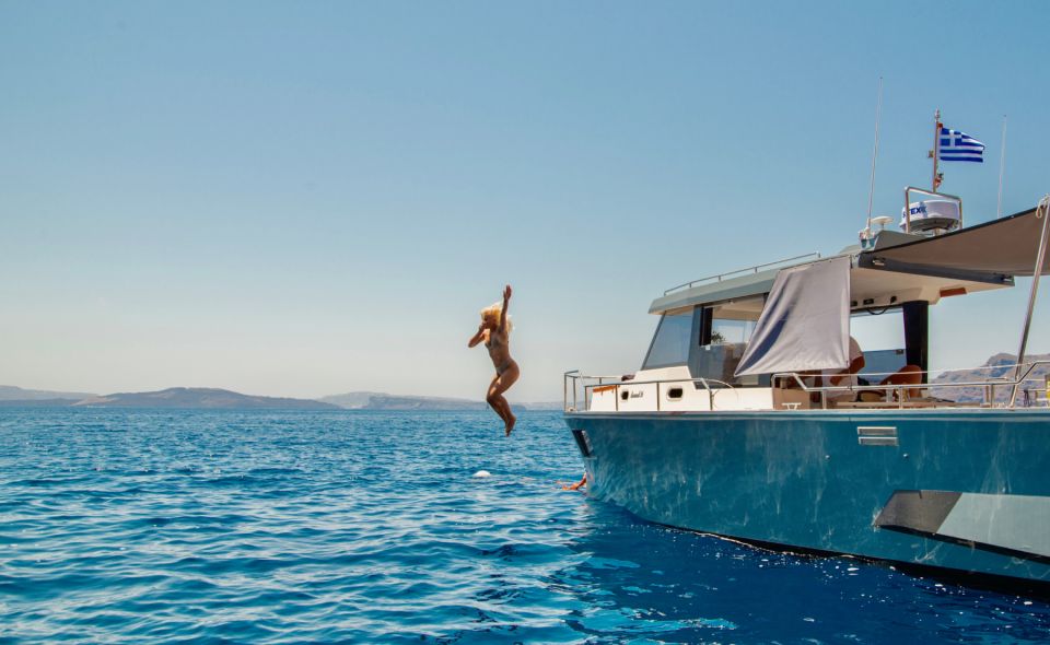 Santorini: Private Diamond 36 Motor Yacht Caldera Cruise - Itinerary