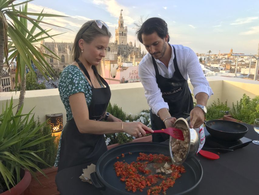 Seville: Highlights Rooftop Tour & Paella Cooking Class - Inclusions