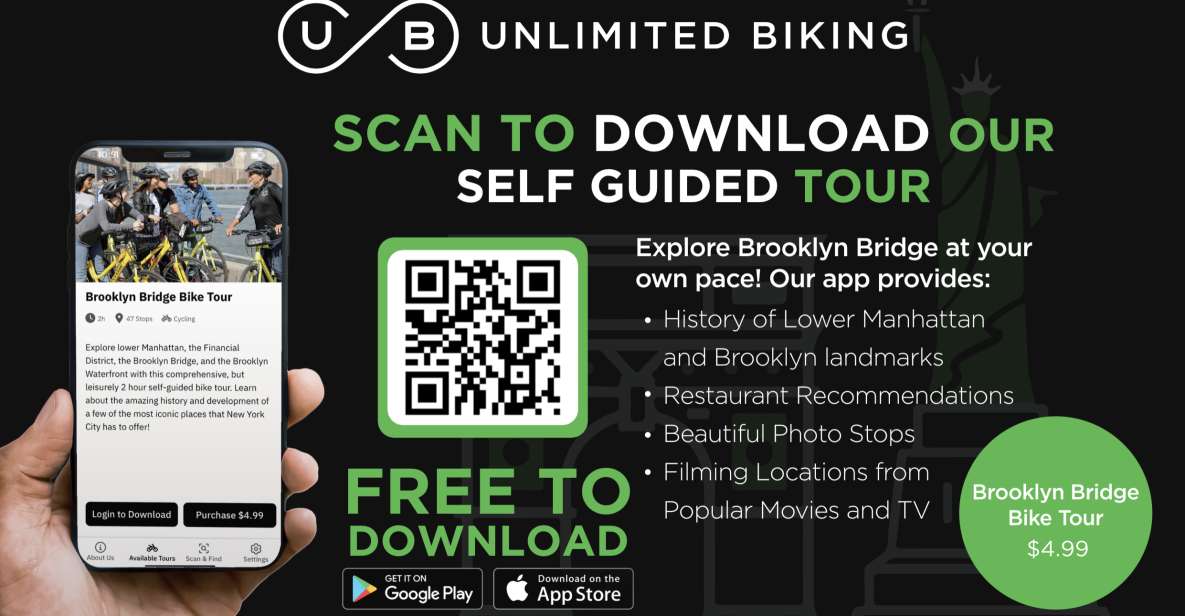 Brooklyn Bridge Self-guided Bike Tour App - Audio + Written - Inclusions and Meeting Point