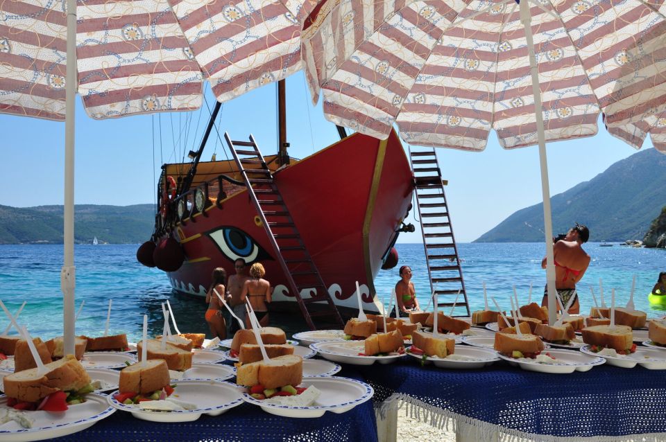 Nydri: Full-Day Wooden Boat Cruise With BBQ & Drinks - Description