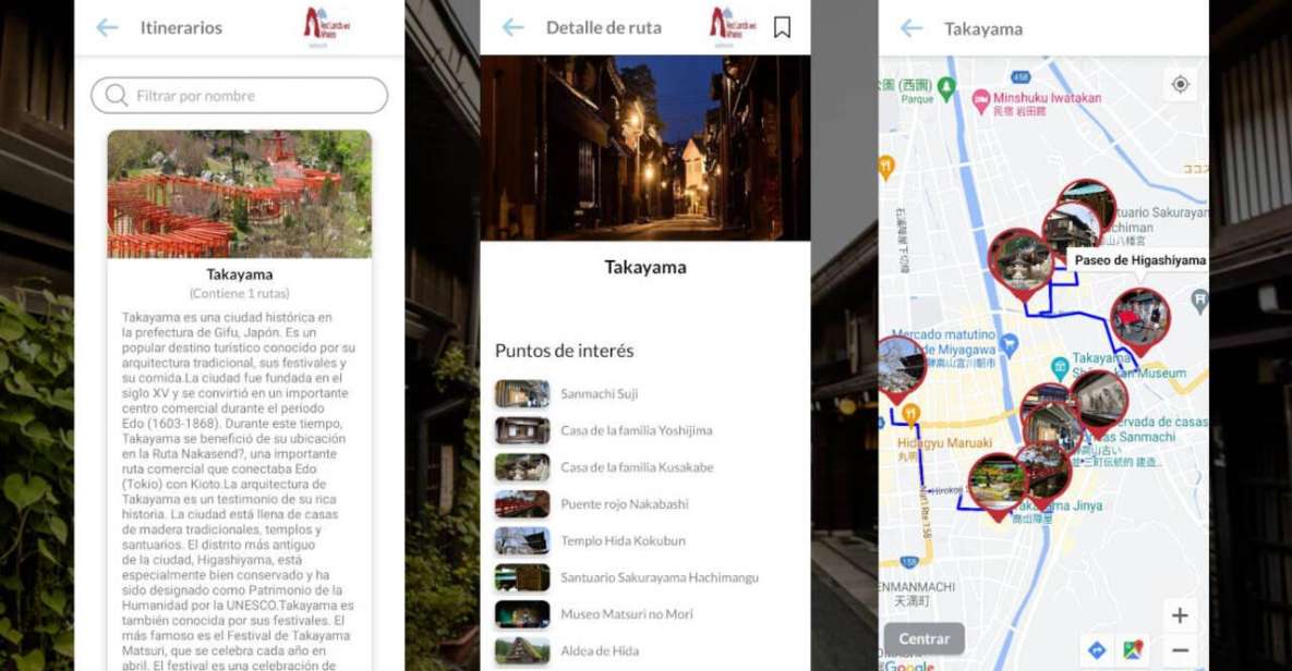 Takayama Self-Guided Tour App With Multi-Language Audioguide - Tourist Route Guides App