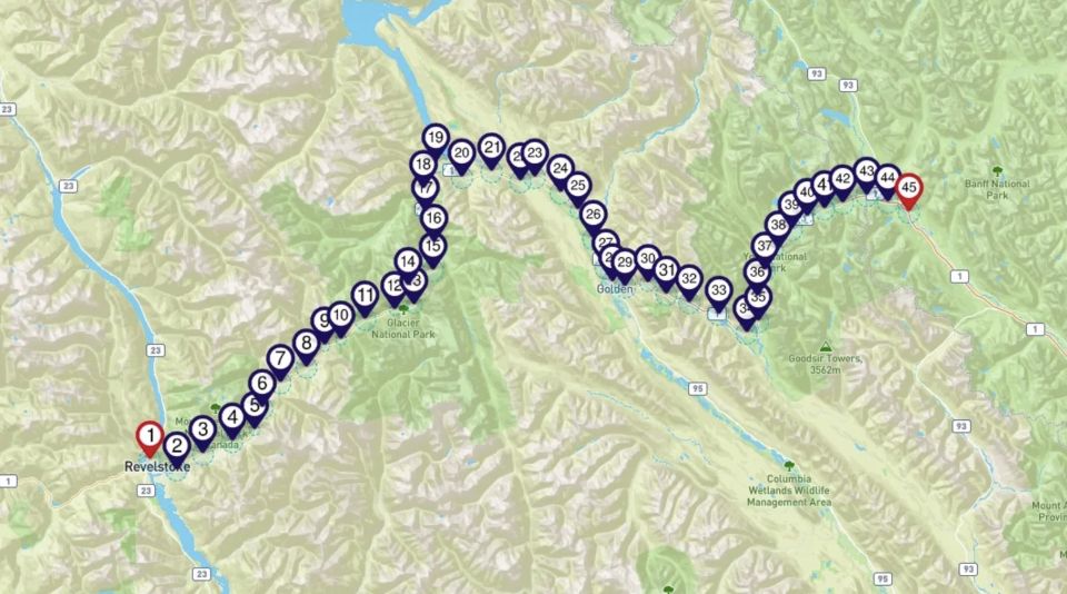 Between Lake Louise and Revelstoke: Smartphone Audio Tour - Directions