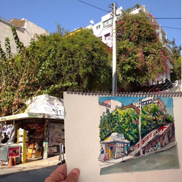 Outdoor Drawing Class in Modern Athens; Pangrati, Metz.. - Lesson Description and Materials