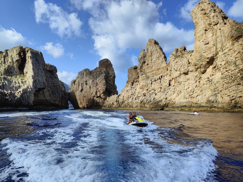 From San Antonio: Jet Ski Tour to Cala Aubarca With Swimming - Common questions