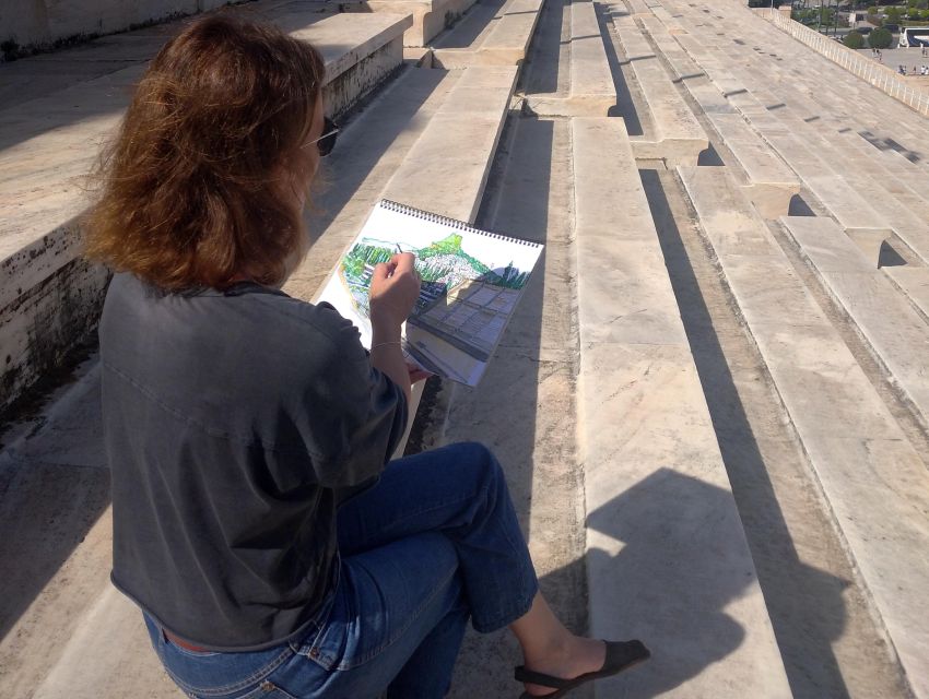 Outdoor Drawing Class in Modern Athens; Pangrati, Metz.. - Weather Plan and Museum Option