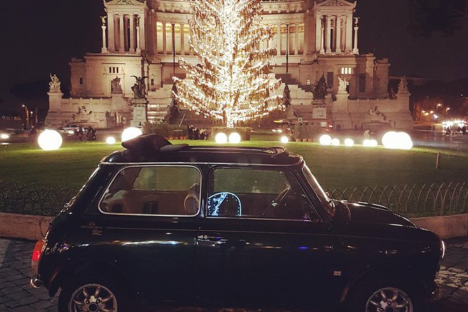 Rome Ancient Tour by Night in Mini Vintage Cabriolet With Drink - Booking Details