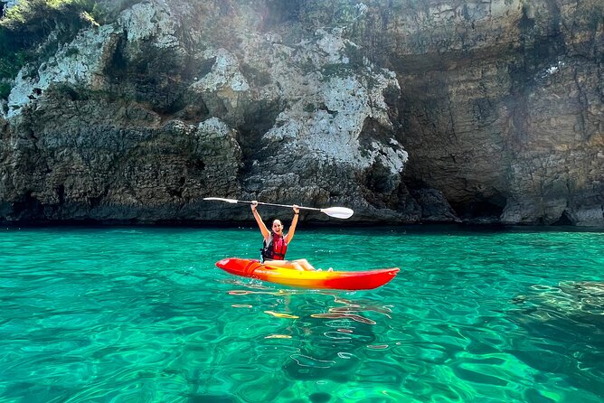 Kayak Paradise: Cala Portixol Snorkel, Cave & Cliff Jumping Tour - Key Points