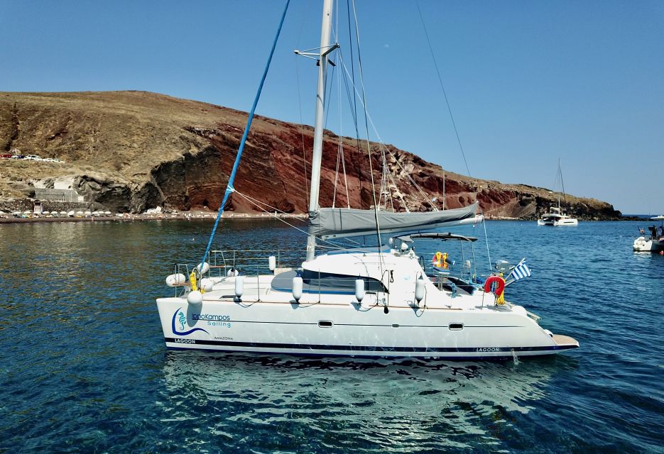Santorini: Full Day Catamaran Excursion With Food & Drinks - Key Points