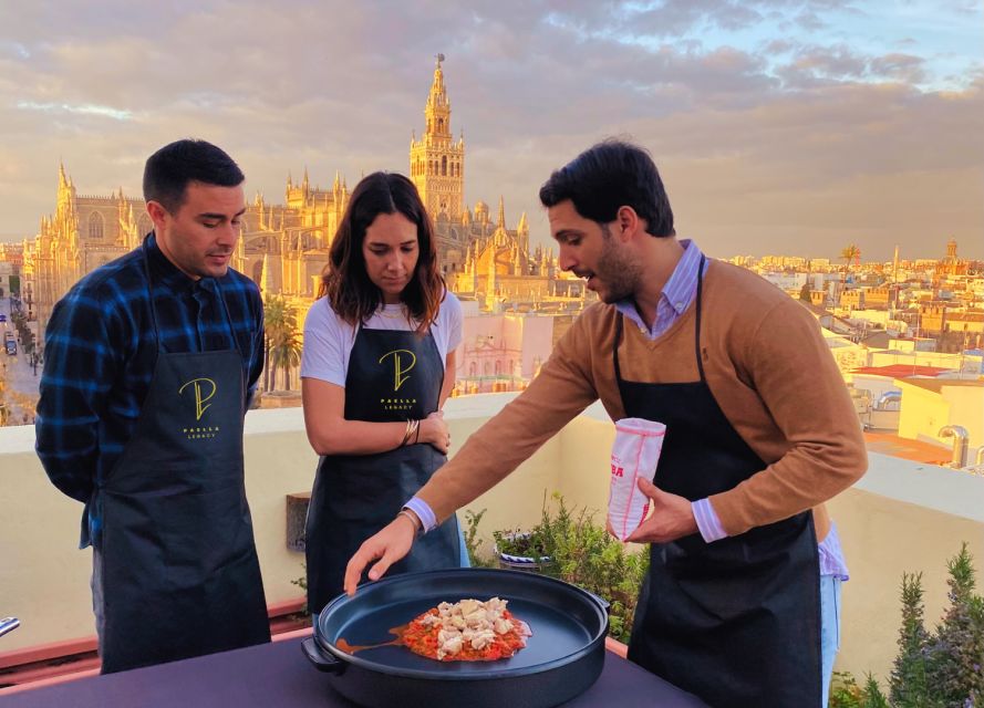 Seville: Highlights Rooftop Tour & Paella Cooking Class - Key Points