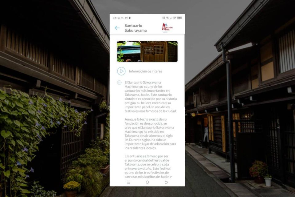 Takayama Self-Guided Tour App With Multi-Language Audioguide - Key Points