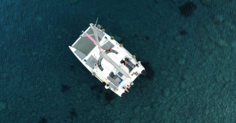 Santorini:Catamaran: Private Cruise With Food & Drinks