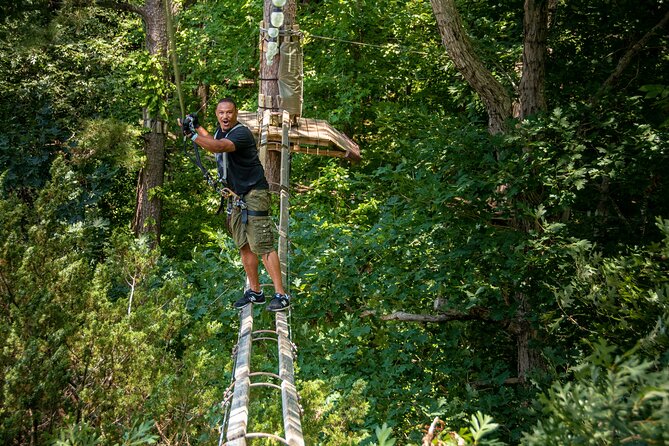 Ziplining and Climbing at The Adventure Park at Virginia Aquarium