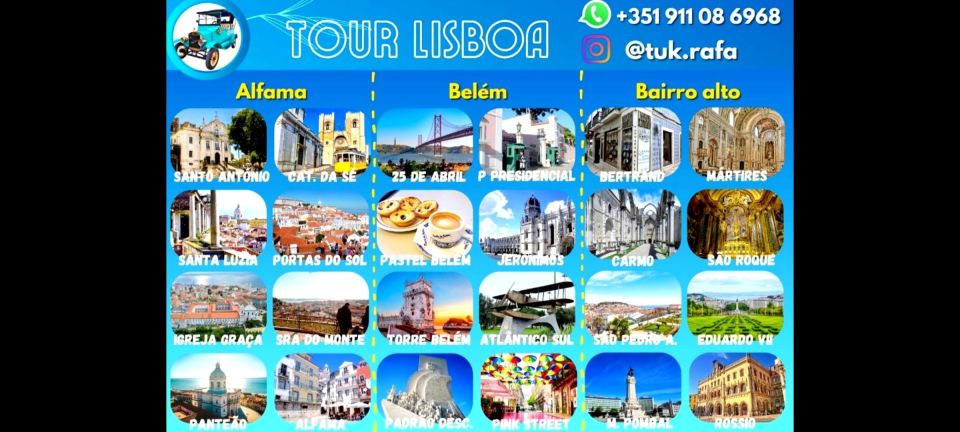 Sightseeing Tour in the City of Lisbon in a Classic Panoramic Tuktuk - Language Options and Pickup Locations