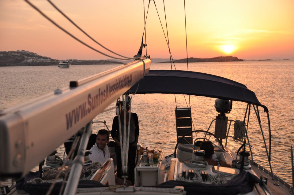 Mykonos: Sunset Yacht Cruise for Adults-Only With Transfers - Itinerary