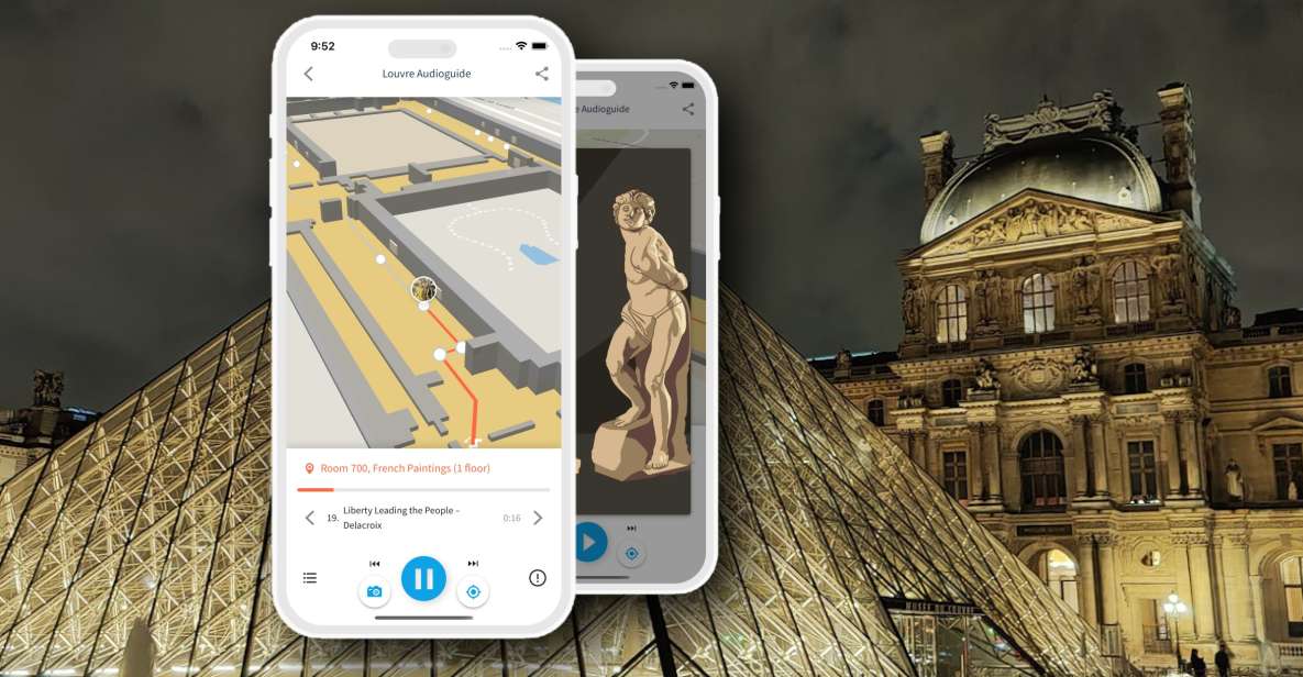 Paris: Audio Guide of the Louvre in French in Mobile App - Museum Highlights and Masterpieces