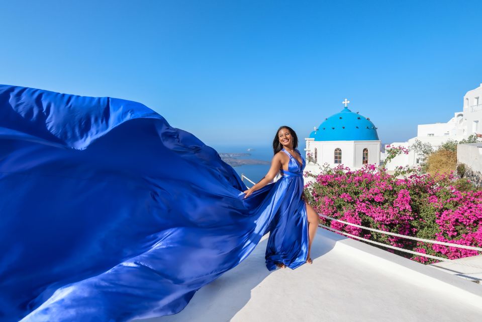 Santorini: Private Flying Dress Photoshoot With Dress Rental - Inclusions