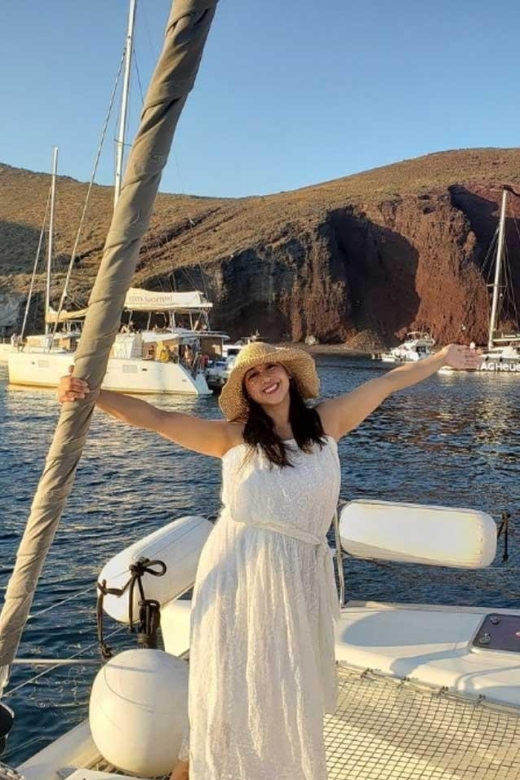 Santorini: Private Luxury Catamaran Cruise With Greek Meal - Itinerary