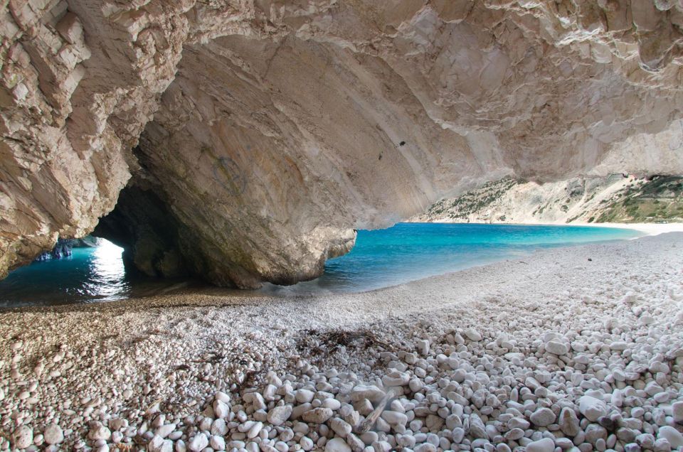 Shorex: Melissani Cave and Myrtos Beach Swim Stop - Duration and Host Information