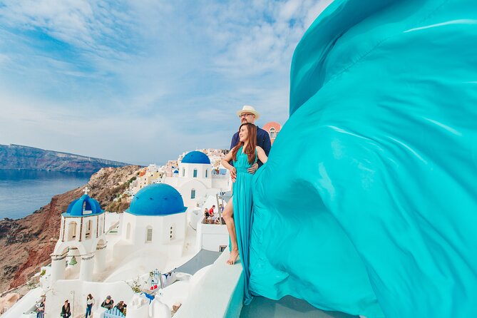 Santorini Flying Dress Photo - Choosing the Location