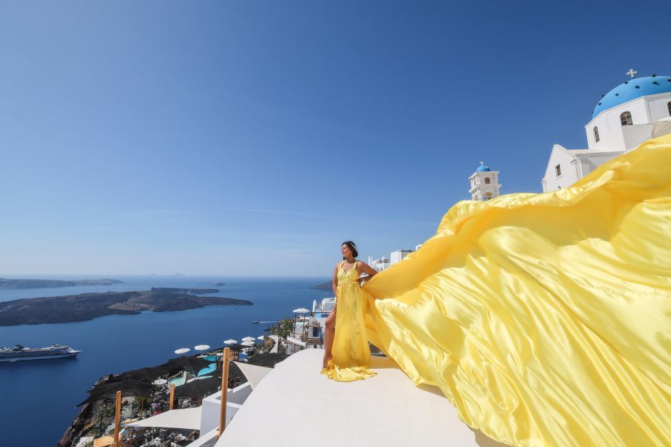 Santorini: Private Flying Dress Photoshoot With Dress Rental - Common questions