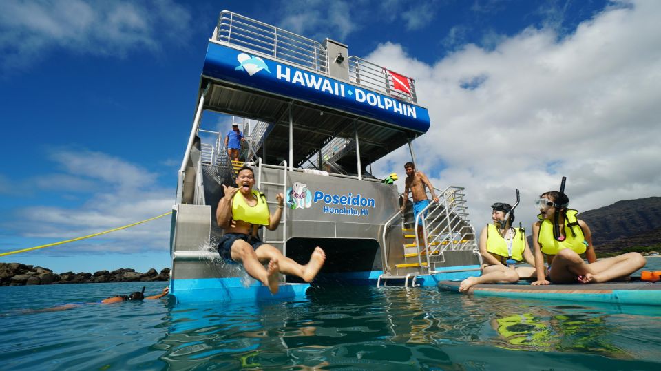 Oahu: Dolphin Watch, Turtle Snorkel, Waterslide Activities, - Common questions