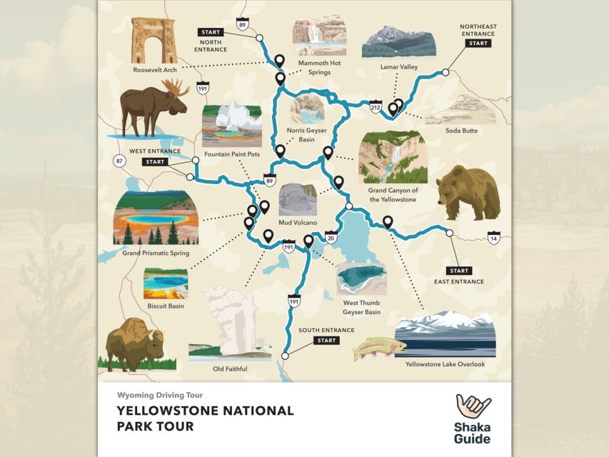 Yellowstone National Park: Self-Guided GPS Audio Tour - Directions and Starting Points