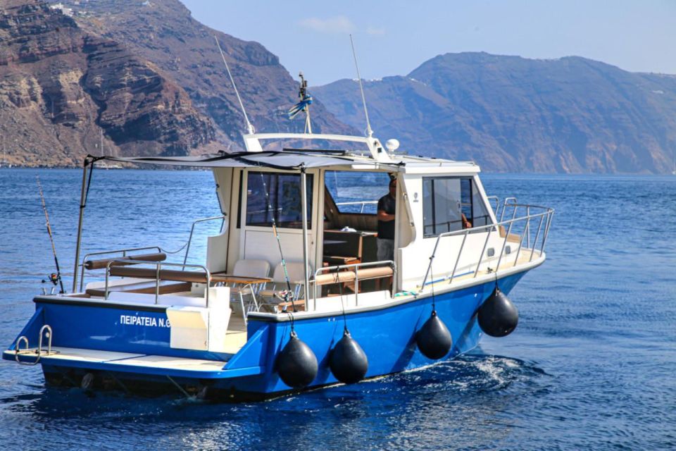 Santorini Private Cruise Sightseeing Tour With BBQ & Drinks - Languages and Inclusions