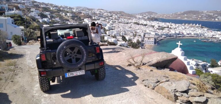 Mykonos: Private Jeep Tour With Myrsini Beach and Ano Mera
