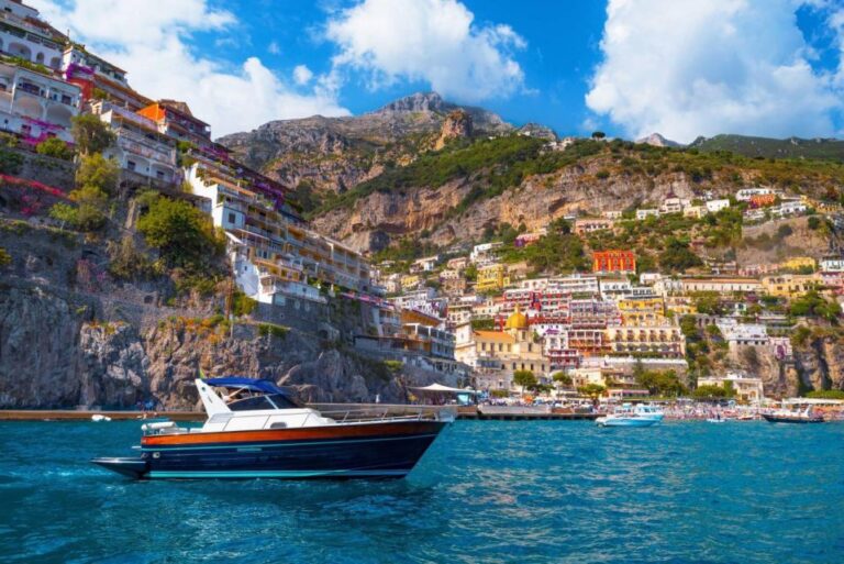 From Naples: Positano & Amalfi Boat Tour With Van Transfer